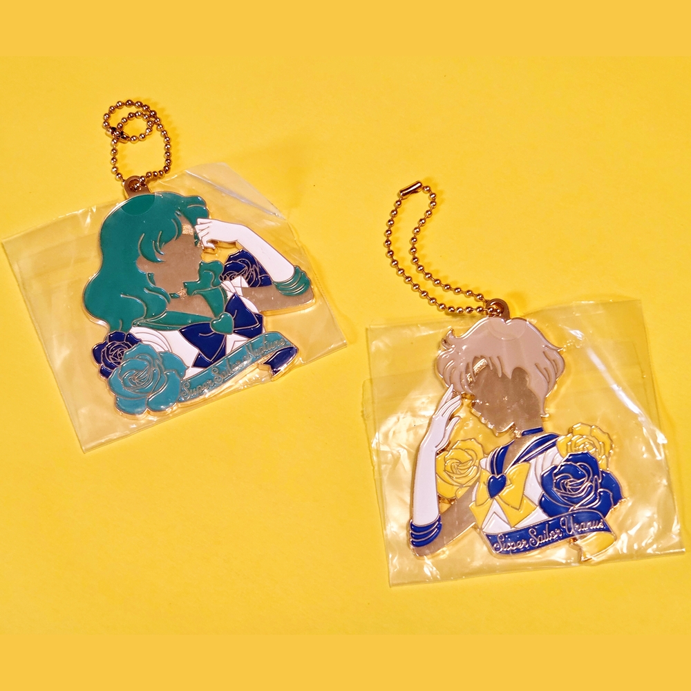 Sailor Moon Super Sailor Uranus Neptune metal charm Keychain Ichiban kuji